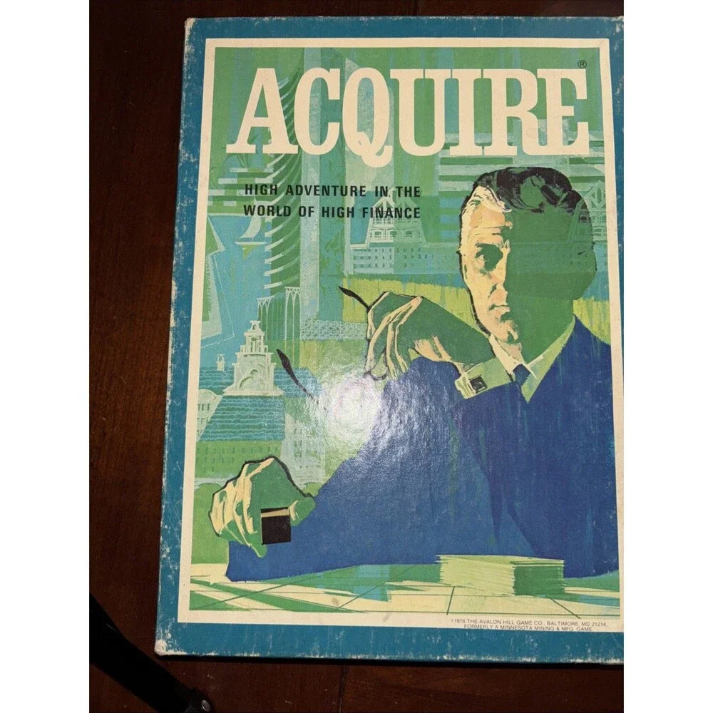 Acquire Board Game Avalon Hill 1976 Bookshelf Vintage Corporate Strategy